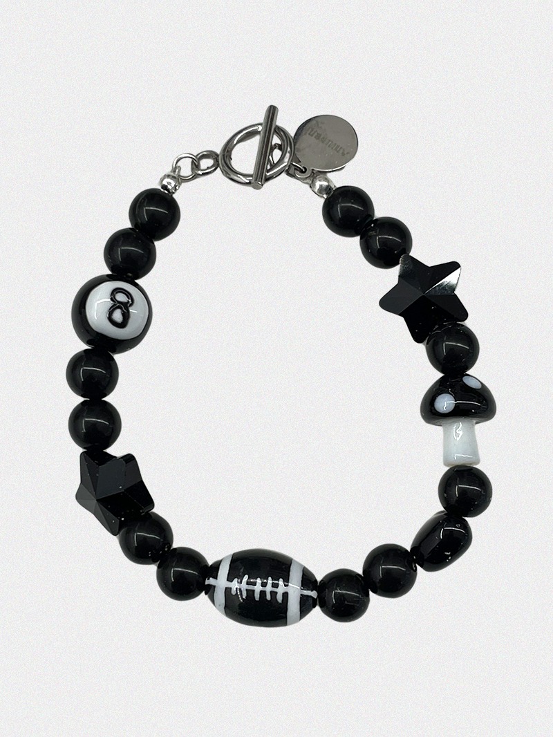 Black Pottery &amp; Beads Bracelet