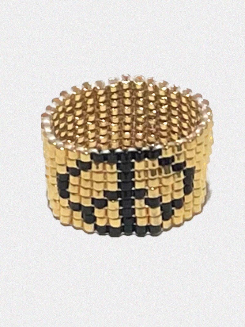 14k Gold Peace beads ring