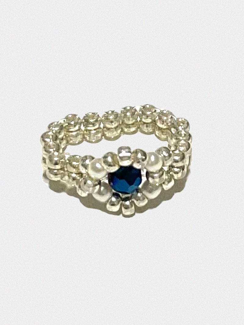 Birthstone &amp; Pearl Beads Ring