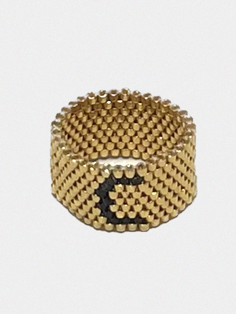 Amusant 14k gold plated initial ring