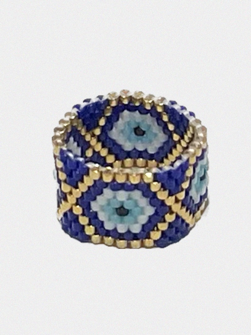 Amusant Indian Pattern Beads Ring