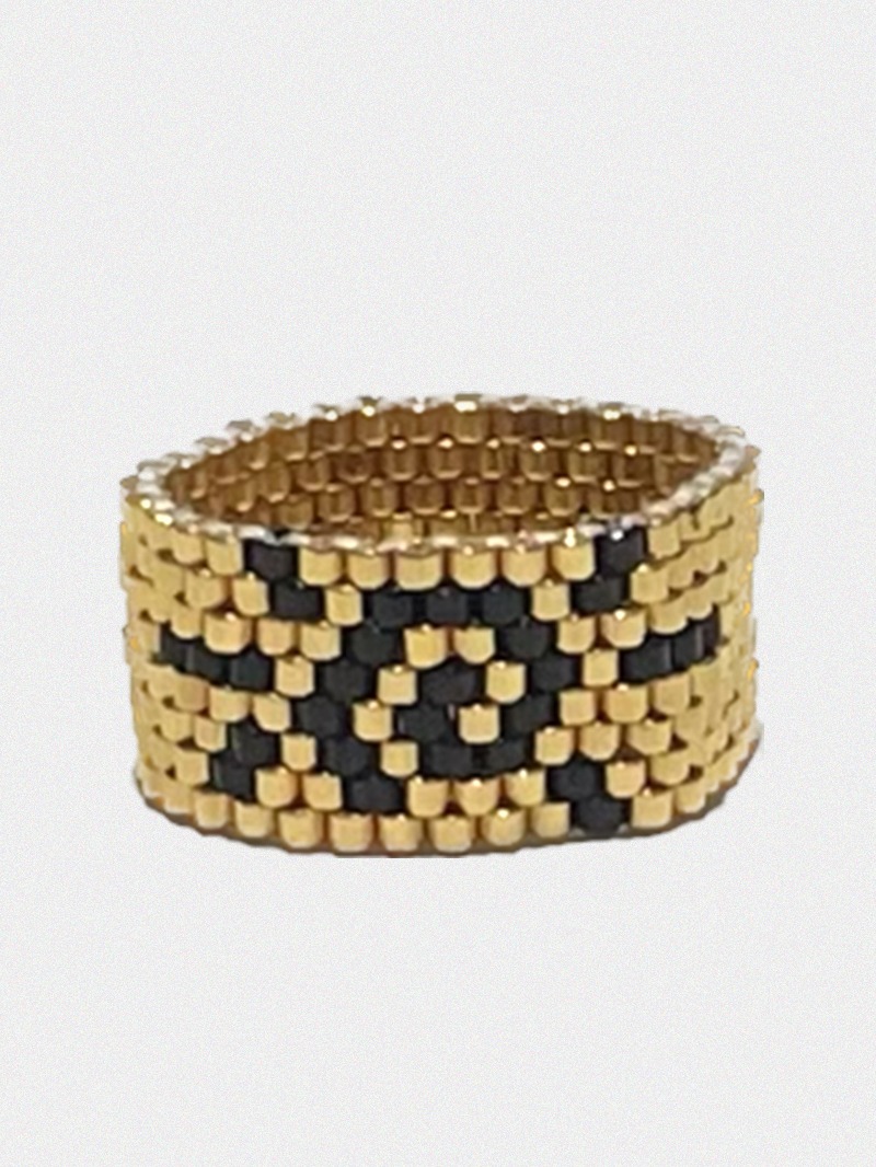 14k Gold Happy Sunday Beads Ring
